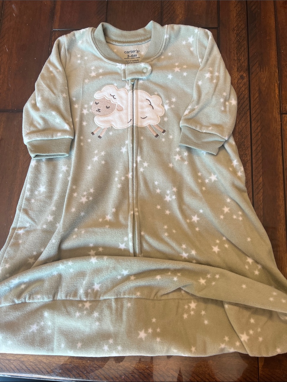 Carter's Mint Green Sheep Sleep Sack with Star Print